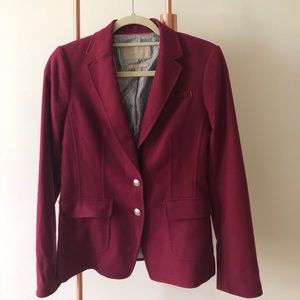 Banana Republic cranberry wool-blend blazer. Sz 2.